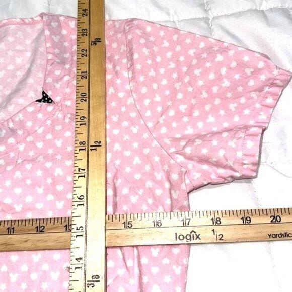 Disney Minnie Mouse Pink Heart Print XS T-Shirt 100% Cotton Made In Vietnam - Picture 7 of 8